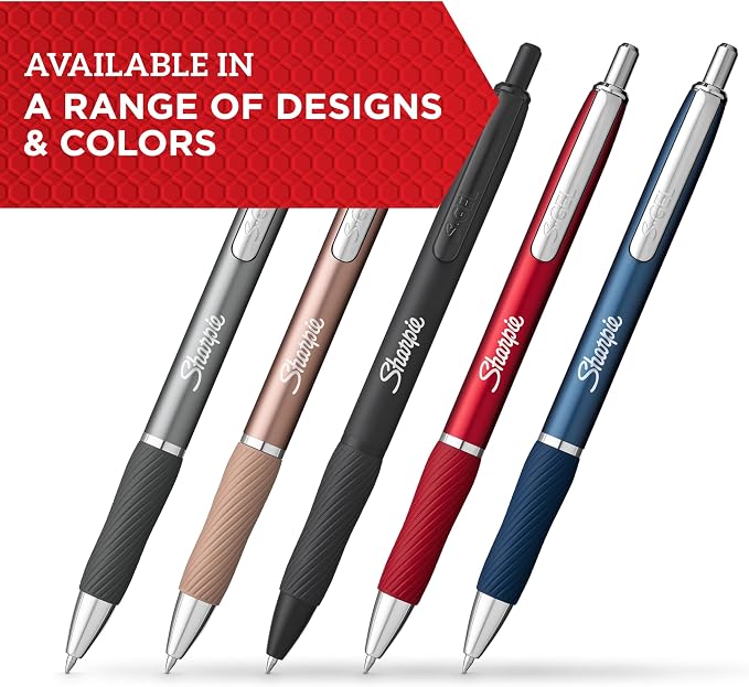 Sharpie S-Gel, Gel Pens, Sleek Metal Barrel, Medium Point - Image 2