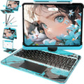 Intermerge for iPad 9th 10.2 inch Keyboard Case, 360° Transparent Multi-Touch Trackpad, 7-Color Backlit Keyboard, Pencil Holder, Type-C, Power Indicator for 9th/ 8th/ 7th - Nebula Core X