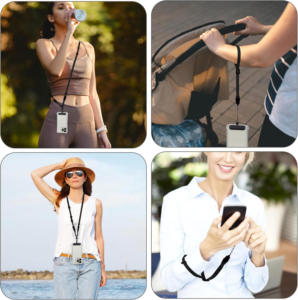 Cell Phone Strap Adjustable Wrist Strap Crossbody Cellphone Holder Extra Long Phone Lanyard Wrist Lanyard (Black)