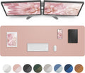 AFIING Leather Desk Pad Protector,Mouse Pad,Office Desk Mat, Non-Slip PU Leather Desk Blotter,Large Desk mat,Waterproof Keyboard mat for Office/Home/Decor (Pink,55"" x 17"")