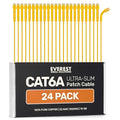 Everest Ultra Slim Cat6a Ethernet Patch Cables 7ft Yellow by EverestMediaSolutions