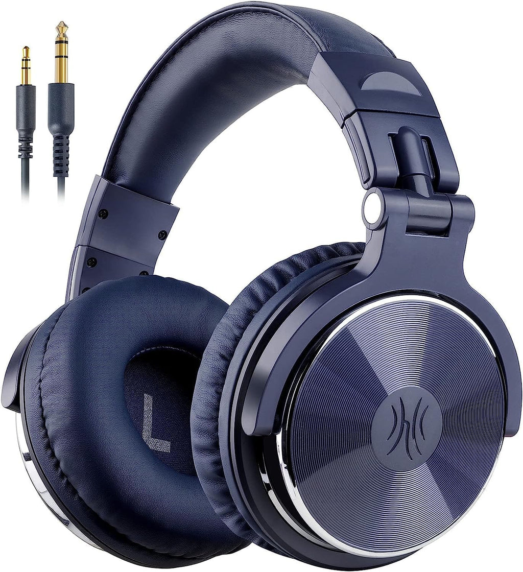 OneOdio Wired Over Ear Headphones Studio Monitor & Mixing DJ Stereo Headsets with 50mm Neodymium Drivers and 1/4 to 3.5mm Jack for AMP Computer Recording Podcast Keyboard Guitar Laptop - Dark Blue