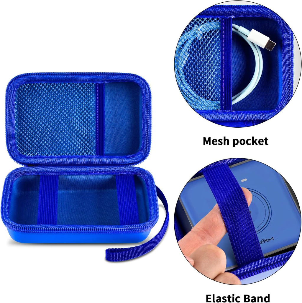 Travel Case for UCOMX for Nano/for Iseyyox/for LISEN/for RTOPS 3 in 1 Wireless Charger, Foldable Magnetic Charging Station Storage Holder Bag for Fast Charge Pad Cable and Adapter, Blue-Box Only