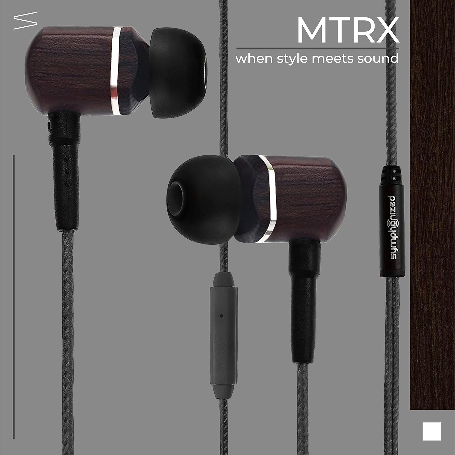 Symphonized Wired Earbuds with Microphone – 90% Noise Cancelling Ear Buds with Mic, in Ear Headphones Wire for Computer & Phone, Earphones 3.5 mm Jack