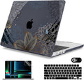 Mektron Case for MacBook Pro 16" M4 A3403 A3186 M3 A2991 M2 A2780 M1 A2485 (2021/2023/2024) Pro/Max with Touch ID, Hard Shell Plastic Laptop Cover Keyboard Cover Screen Protector, Line Chrysanthemums