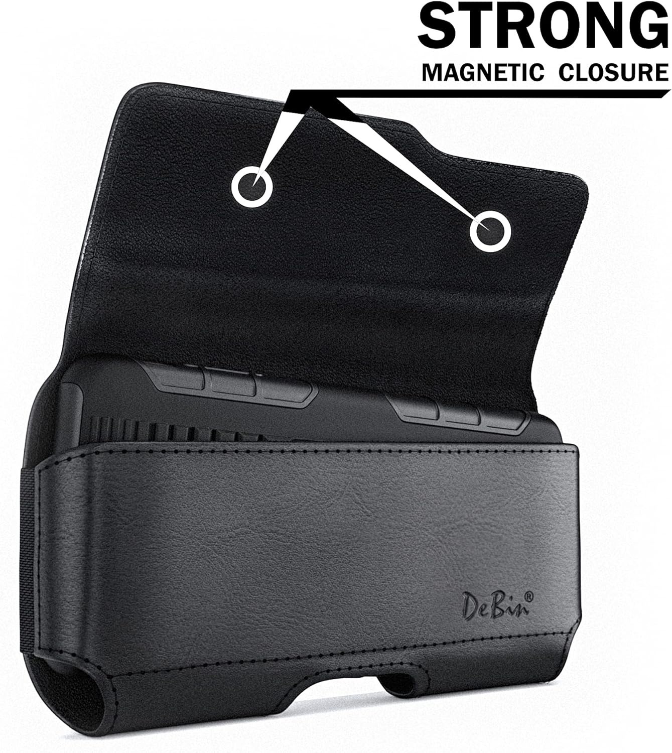 DeBin Holster for iPhone 17 17 Pro 16 Pro 16e 15 15Pro 14 13 12 11 Xs 10 X XR – Cell Phone Belt Holder Case with Clip for Men Women Pouch (Fits Protective Cover on) Black