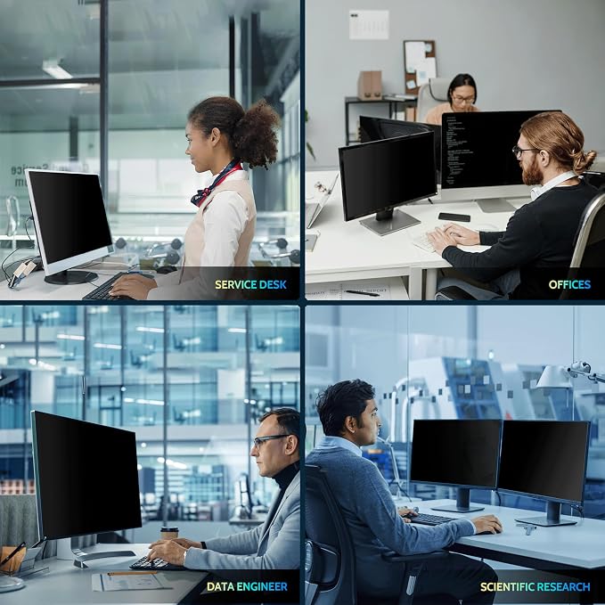 Peslv 31.5 Inch Privacy Screen for Computer Monitor 16:9 Aspect Ratio, Eye - Image 7