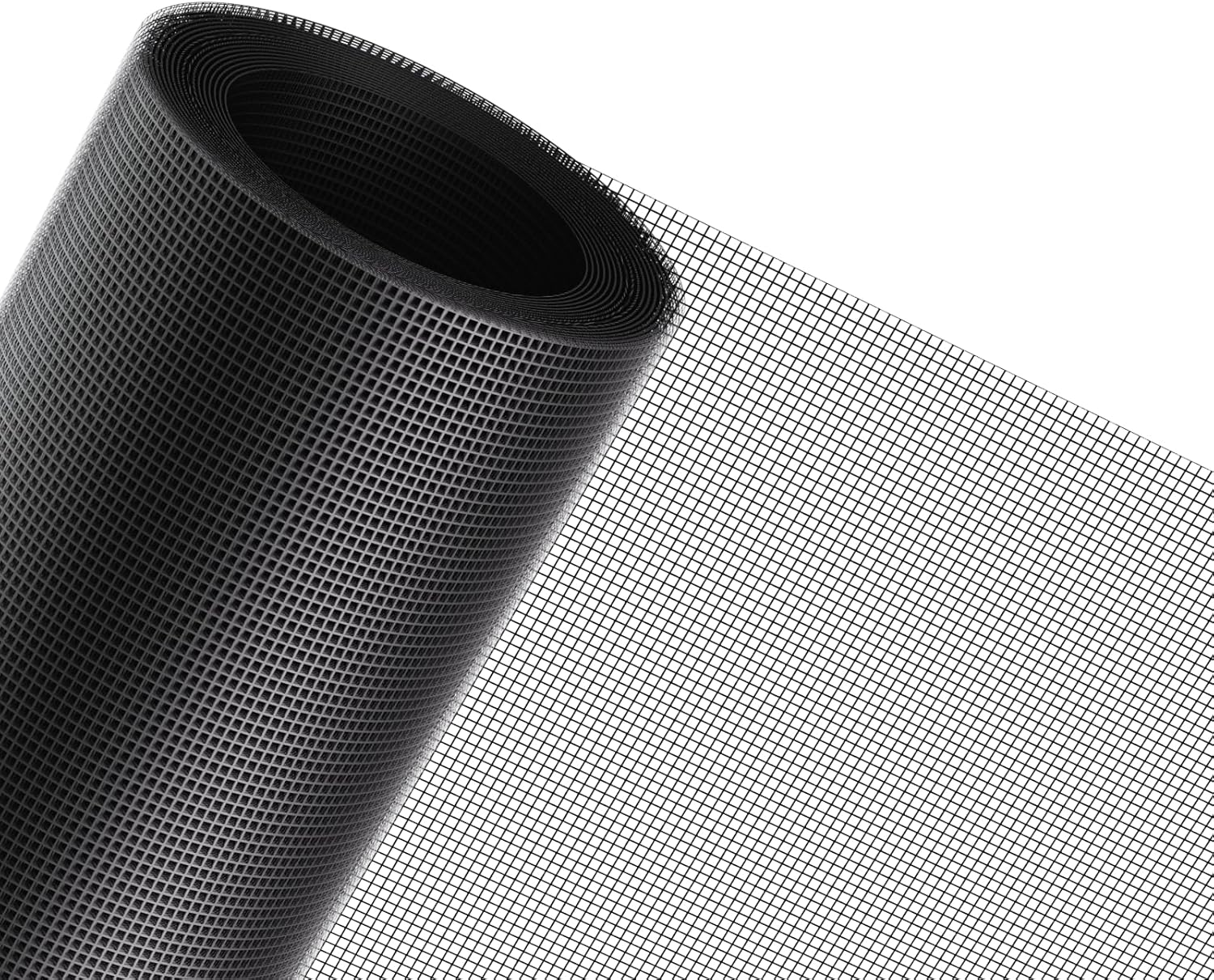 MAGZO Window Screen Replacement Mesh 48"W x 99"L - DIY Adjustable Polyester Pet Proof Screen Door Mesh for Patio Sliding Doors Window Screen Repair Kit, Durable, Washable, Black