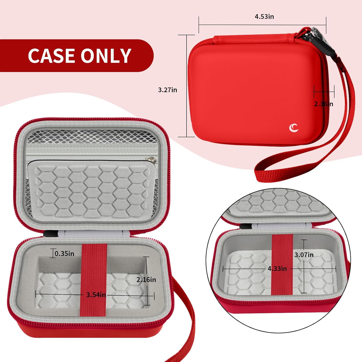 Carrying & Protective Case for Digital Camera, AbergBest 21 Mega Pixels 2.7" LCD Rechargeable HD/Kodak Pixpro/Canon PowerShot ELPH 180/190 / Sony DSCW800 / DSCW830 Cameras for Travel - Red
