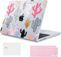 Mektron for 2025 MacBook Air 15 inch M4 Case A3241/ 2024 M3 A3114/ 2023 A2941 M2 Hard Printed Case with 15.3 Liquid Retina Display Touch ID, Plastic Hard Cover & Keyboard Skin- Colorful Cacti-Blue