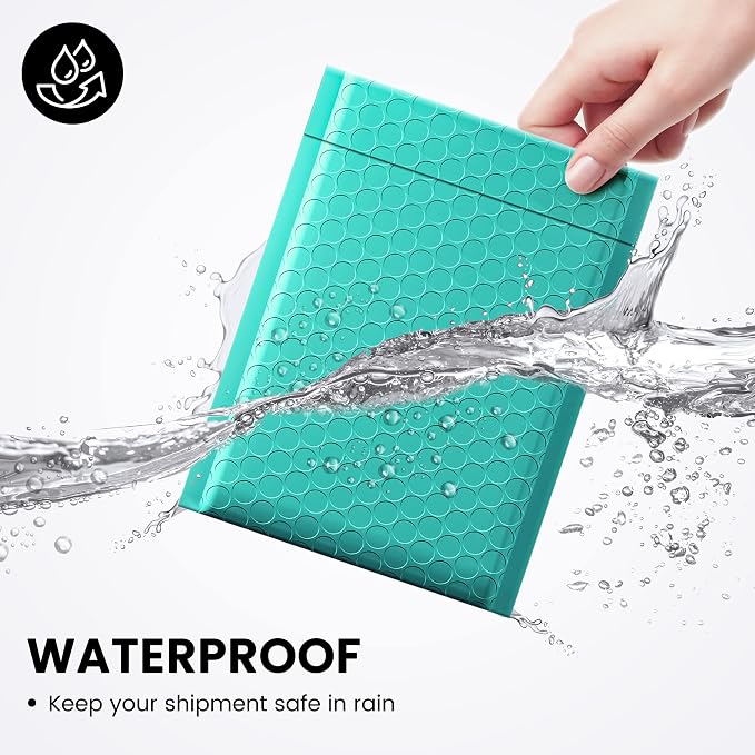 Fuxury Teal Bubble Mailers 6x10 Inch, 500 Pack, Usable Size 6x9, Self Seal - Image 4