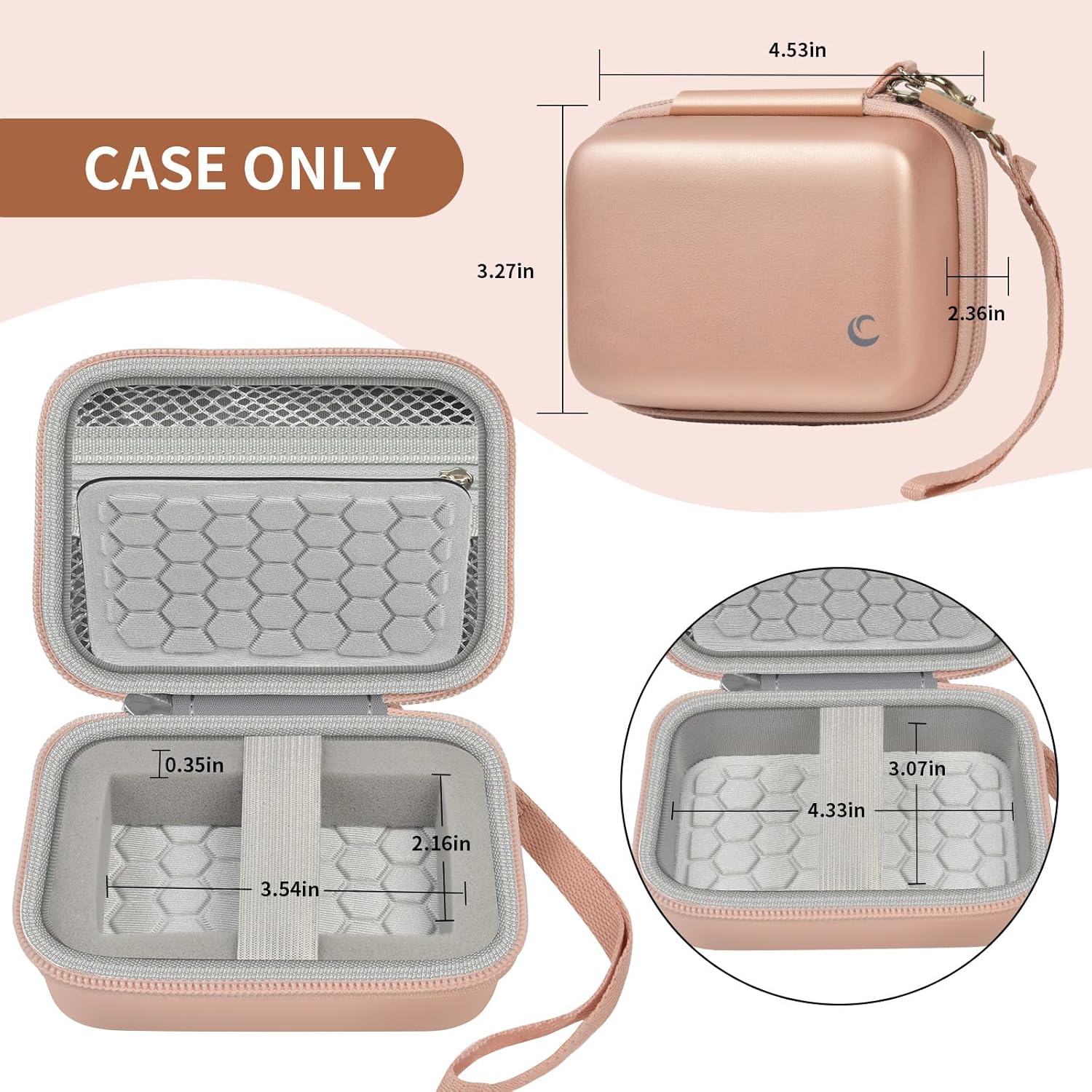 Carrying & Protective Case for Digital Camera, AbergBest 21 Mega Pixels 2.7" LCD Rechargeable HD/Kodak Pixpro/Canon PowerShot ELPH 180/190 / Sony DSCW800 / DSCW830 Cameras for Travel - Rose Gold