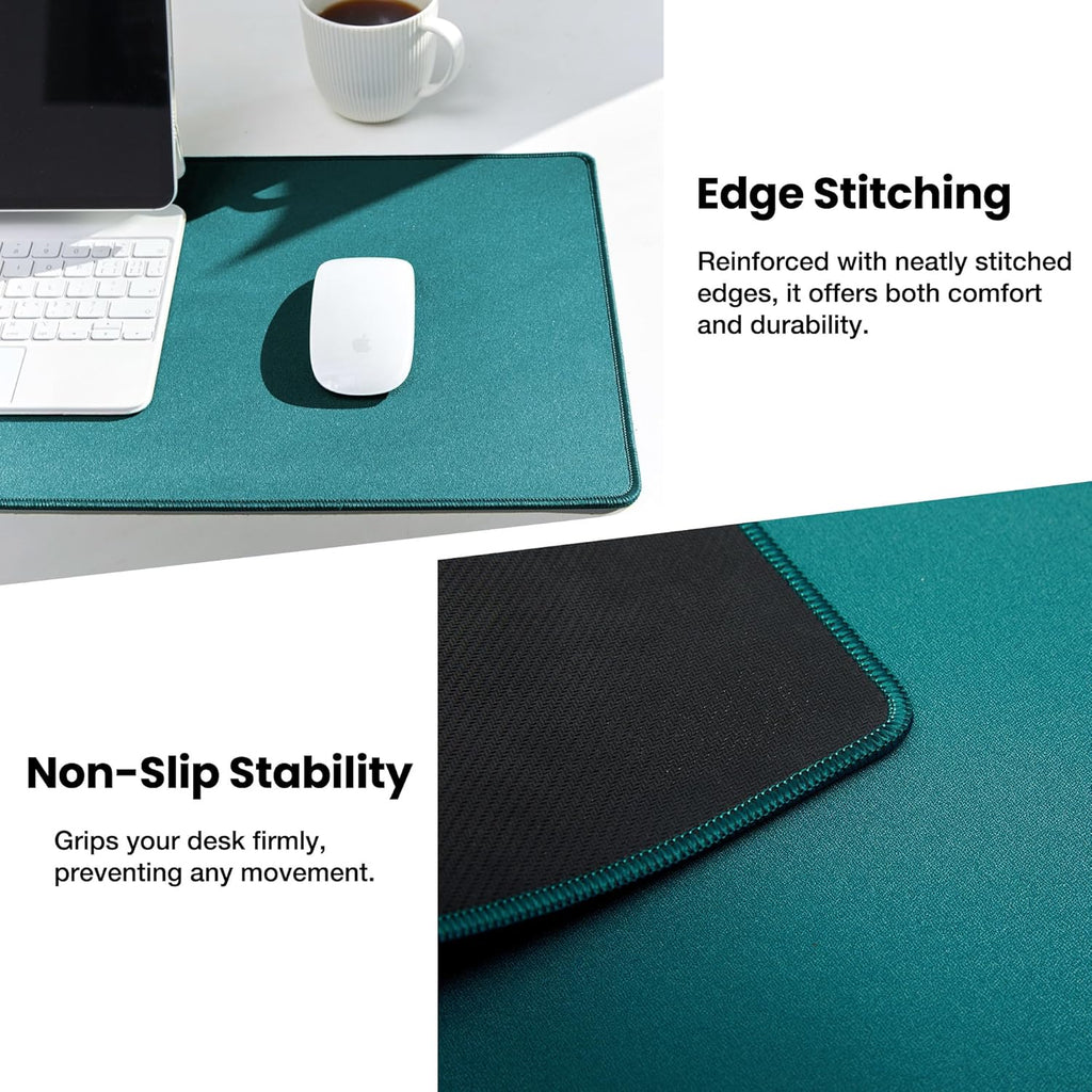 ALOANES Waterproof Mouse Pad, XXXL Gaming Keyboard Pad with Anti-Slip Base, Grain Jacquard Surface, Extend Desk pad for Gamer, Office & Home, Green Mousepad 40cm x90cm x0.3cm