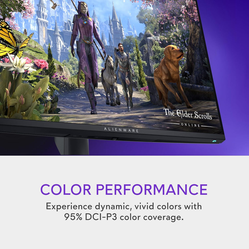 Alienware 27 4K Dual-Resolution Gaming Monitor - AW2725QF - 4K at 180Hz and FHD at 360Hz, 0.5ms GTG 1ms GTG (Extreme Mode), VESA AdaptiveSync, NVIDIA G-SYNC Compatible, HDMI/DP/USB 3.2 Gen1 - Black