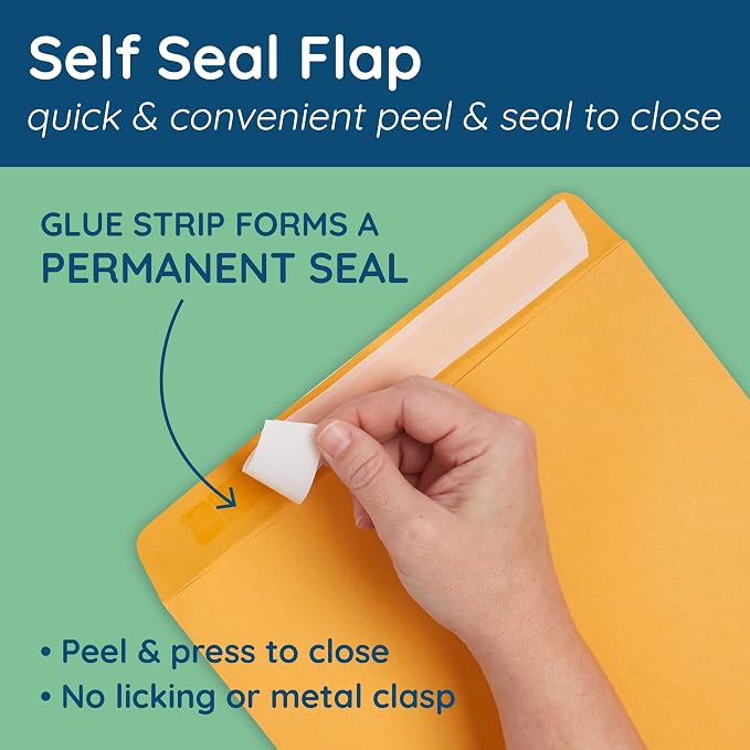 Blue Summit Supplies 100 10” x 13” Catalog Envelopes, Self Seal, - Image 3