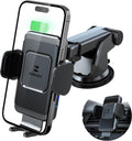 ZeeHoo Wireless Car Charger,15 W Fast Charging Auto-Clamping Car Mount,Windshield Dash Air Vent Phone Holder for iPhone 14 13 12 Mini 11 Pro Max XS XR 8,Samsung S22 S21 S20 Note 20 10 9 8