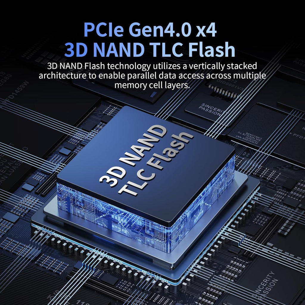 2TB SSD NVMe M.2 2280 PCIe Gen4 x4 Internal Solid State Drive - Up to 4800MB/s, 2TB SSD PS5 Dynamic SLC Cache, PS5 Compatible for Gaming PC Laptop(EN705)