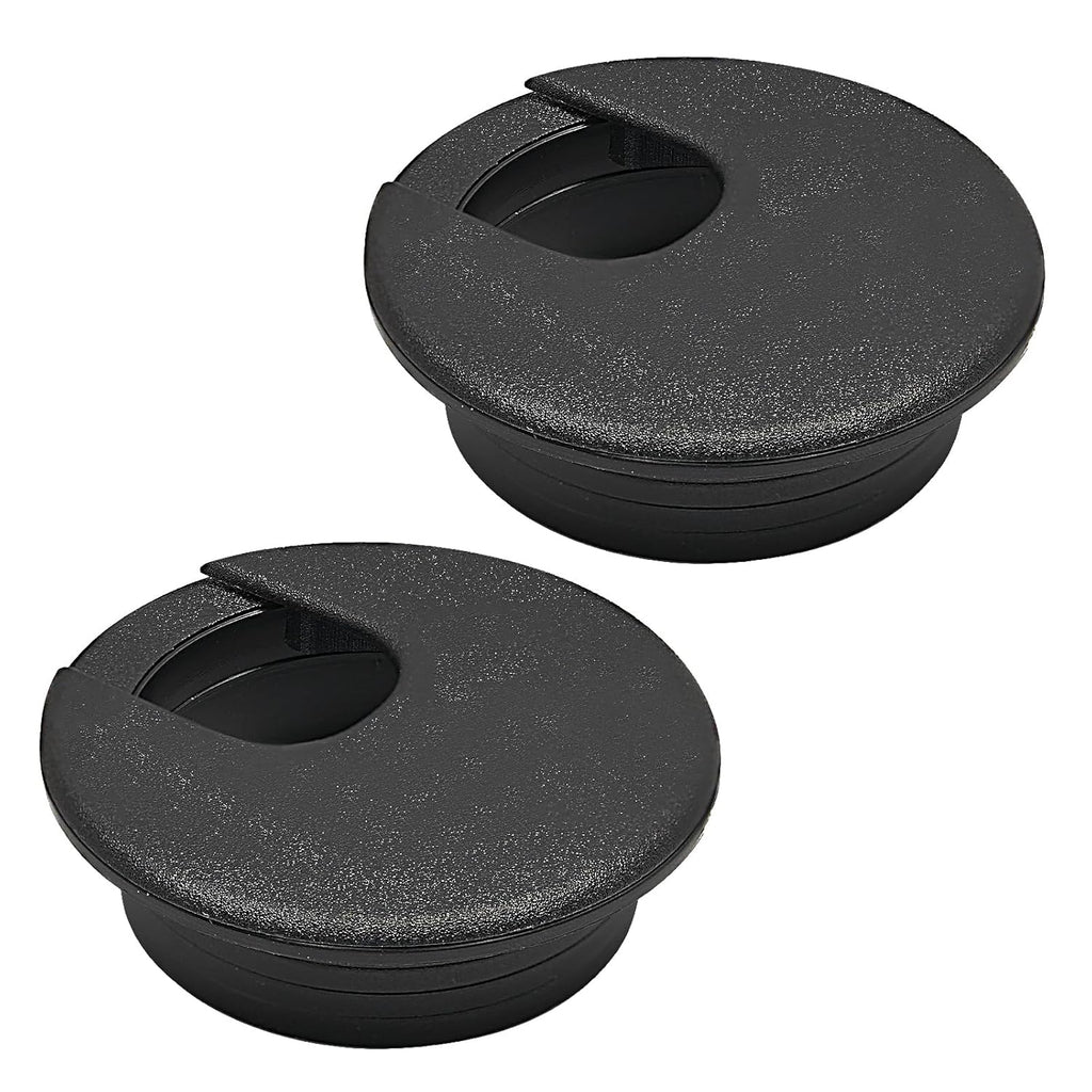 Desk Grommet 1-1/2" (38 mm), Desk Cord Hole Cover, Cable Grommet ABS Plastic, Desk Hole Grommet for Office and Home Table Cable, Detachable Cable Cord Organizer (Black 2 Pcs)