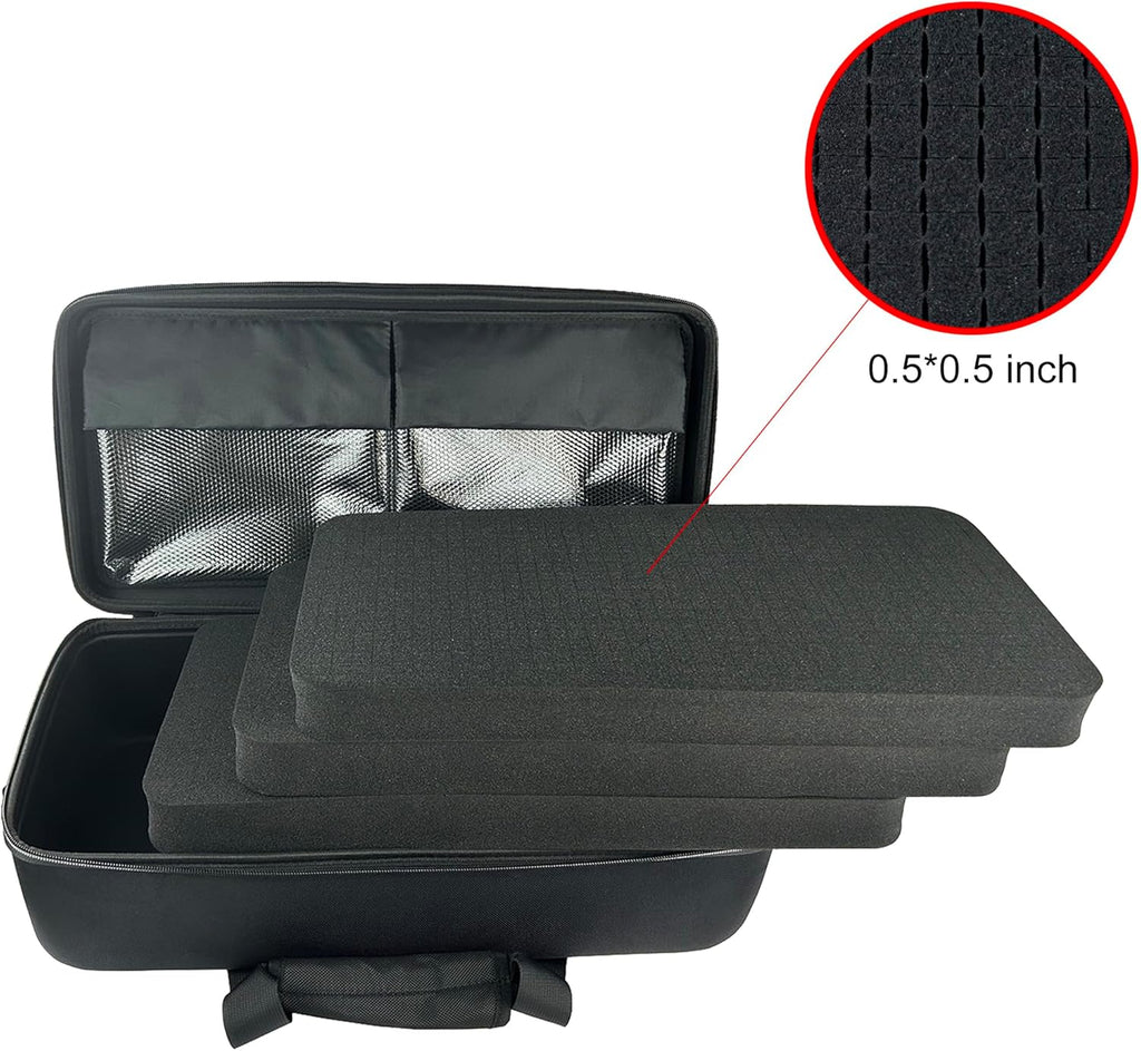 Multi-Purpose EVA Hard Case with Custom Foam Insert for Camera Gear, Precision Instruments, Car Tools, Outdoor Equipment, Interior 19 * 9.25 * 4.8inches