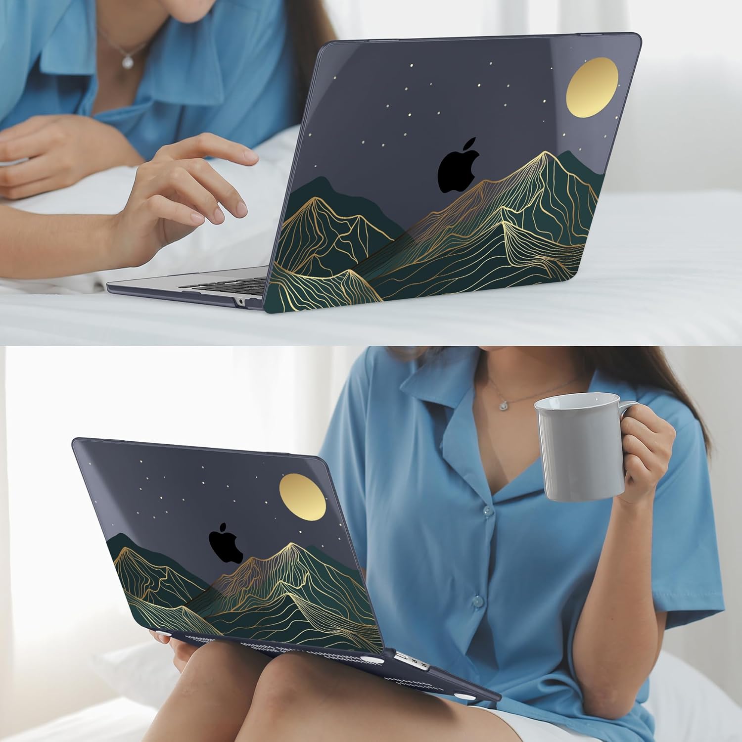 Mektron for 2025 M4 MacBook Air 13.6 Inch A3240 Case Fits 2023 A2681 M2 2024 A3113 M3 Chip with Liquid Retina Display, Printed Plastic Hard Shell Cover for MacBook Air 13.6", Abstract Mountain C112