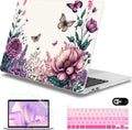 Mektron for MacBook Pro 13-inch Case 2022 2021 2020 Release A2338 M2 M1 A2289 A2251, Printed Plastic Hard Shell Cover for New MacBook Pro 13.3-inch Touch Bar Fits Touch ID, Butterfly Flower C077