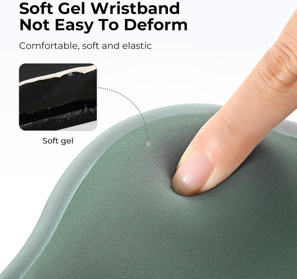 EooCoo Ergonomic Mouse Pad with Gel Wrist Rest Support Middle Concave Design, Relieve Wrist Pain Mousepad, Non-Slip Base for Laptop, Computer, Office Desk Accessories, Carpal Tunnel Syndrome
