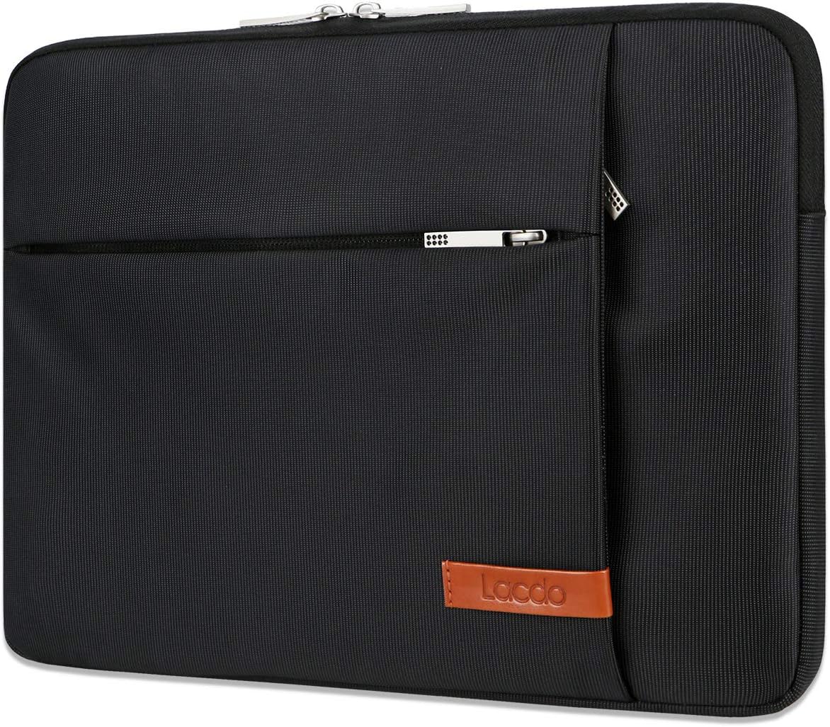 Lacdo 14 Inch Laptop Sleeve Case Computer Bag for HP Lenovo Dell ASUS Acer Chromebook 14 / HP Stream 14 / Dell Inspiron 14 / Lenovo IdeaPad 14 / Acer Spin 3 / ASUS ZenBook 14, Water-Resistant, Black