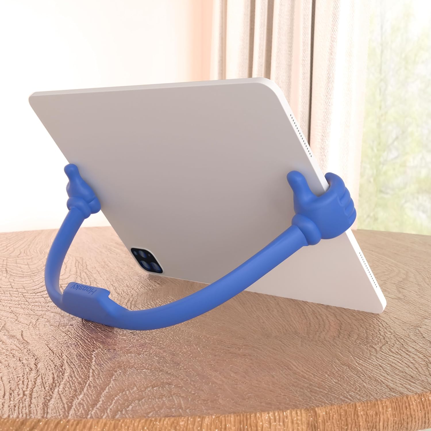 Honsky Thumbs Up 2 Pack Tablet Stand, Universal Holder for Desk, Lazy Display Stands, Stocking Stuffer Ideas, Cute Blue/Black