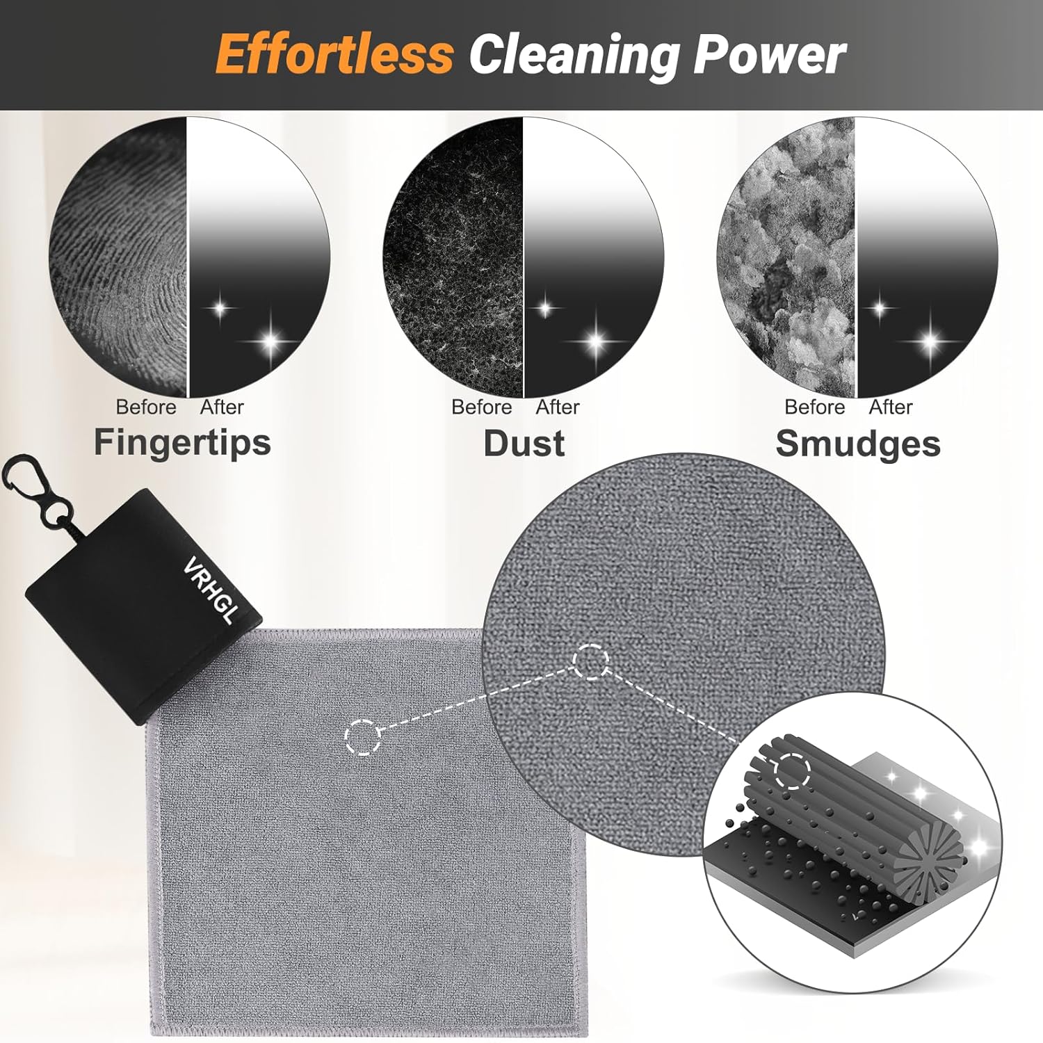 2-Sided Glasses Cleaner & Polishing Cloths,Portable Glasses Cleaning Kit,Microfiber Eye Glasses Lens Cleaning Coth Wipes Kit with Pouch,Color 6X 6-Inch