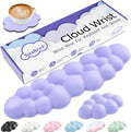 Cloud Wrist Rest Keyboard, Cloud Keyboard Wrist Pad Set with PU Leather Memory Foam, Cute Arm Rest for Palm Support, PC/Gaming Desk Accessories/Office Setup/Computer Hand Cushion - Purple