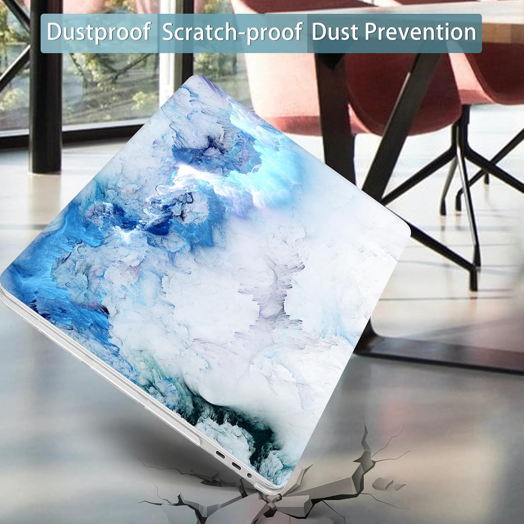 Mektron Case for MacBook Pro 16 inch A2141 (2020 2019 Release) with Touch bar & Touch ID, Ultra Thin Clear Hard Laptop Cover Keyboard Skin Screen Protector, Cloud & Lightning