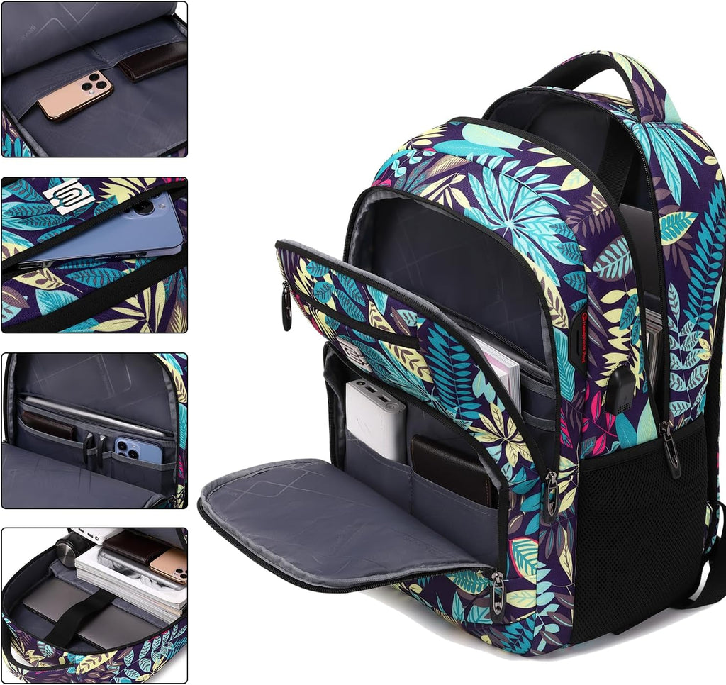 Laptop Backpack,Business Travel Anti Theft Slim Durable Laptops Backpack with USB Charging Port,Water Resistant College Computer Bag for Women & Men Fits 15.6 Inch Laptop and Notebook