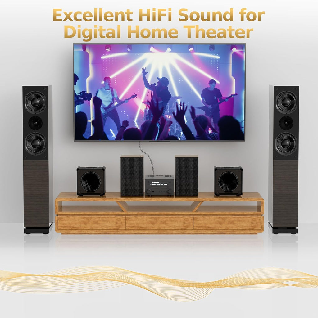 Optical Audio Cable 25 FT, Digital Audio Cable, Toslink Fiber Optic Cord, [Nylon Braided, Slim Aluminum Shell, Gold Plated Connector], for Home Theater, Sound Bar, PS4, Xbox, TV and More
