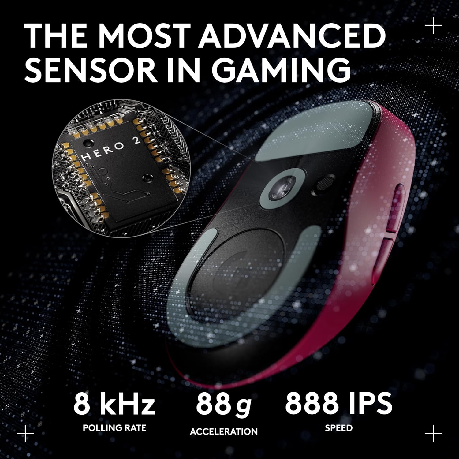 Logitech G PRO X Superlight 2 DEX Wireless Gaming Mouse, 60g Pro-Grade with 5 Programmable Buttons, 44k DPI Sensor, 8kHz Report Rate, USB-C Charging for PC/Mac - Magenta