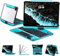 Transparent Case with Keyboard for iPad Air 13 Inch (M3/M2, 2025/2024), iPad Pro 12.9 Inch (6/5/4/3 Gen),7-Color Backlit,Magic Wireless Keyboard, 360°Rotating,with trackpad,Pencil Holder,Blue