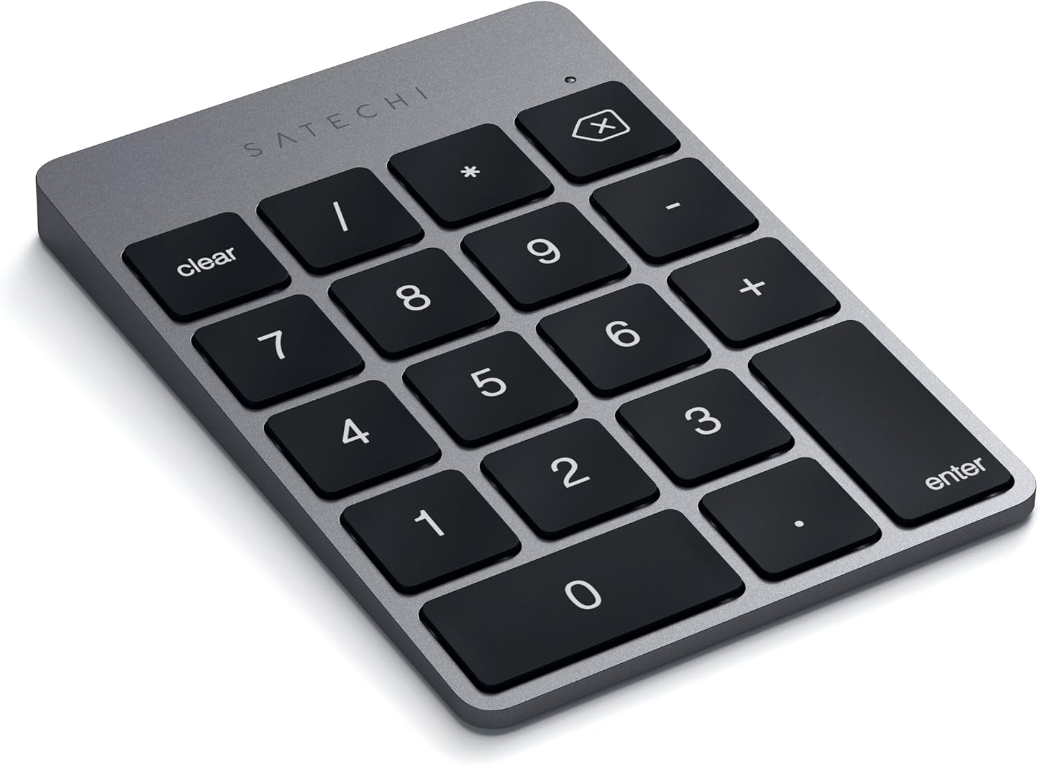 Satechi Slim Aluminum Bluetooth Keypad, Wireless Number Pad with 18 Keys, Micro USB Rechargeable Numpad, External Number Pad for MacBook Air/Pro M4, iPad Air/Pro M4/M3, iMac, PC - Space Gray