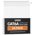 Everest Ultra Slim Cat6a Ethernet Patch Cables 2ft White by EverestMediaSolutions