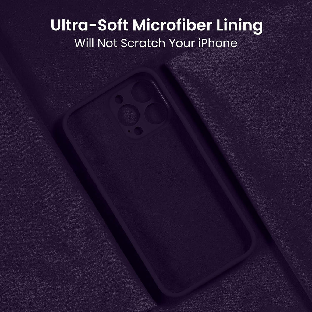 FireNova Designed for iPhone 15 Pro Case, Silicone Upgraded [Camera Protection] Phone Case with [2 Screen Protectors], Soft Anti-Scratch Microfiber Lining Inside, 6.1 inch, Purple