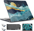 TWOLSKOO Compatible with M4 MacBook Air 13.6 inch Case 2025-2022 Release M4 A3240 M3 A3113 M2 A2681, Plastic Hard Shell & Keyboard Cover & Type C Adapter & Screen Protector, Mountains with Trees