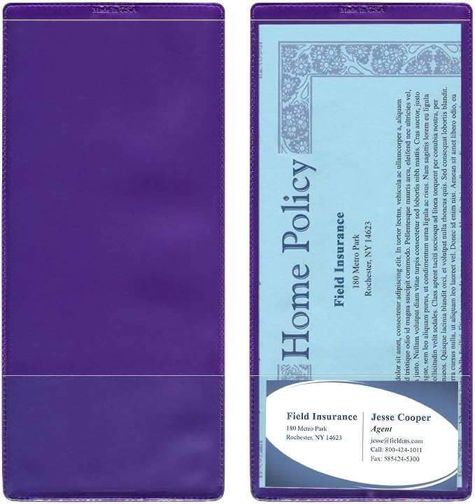 StoreSMART® - Metallic Purple Plastic Policy/Lotto Ticket Holders - 20-Pack - by StoreSMART