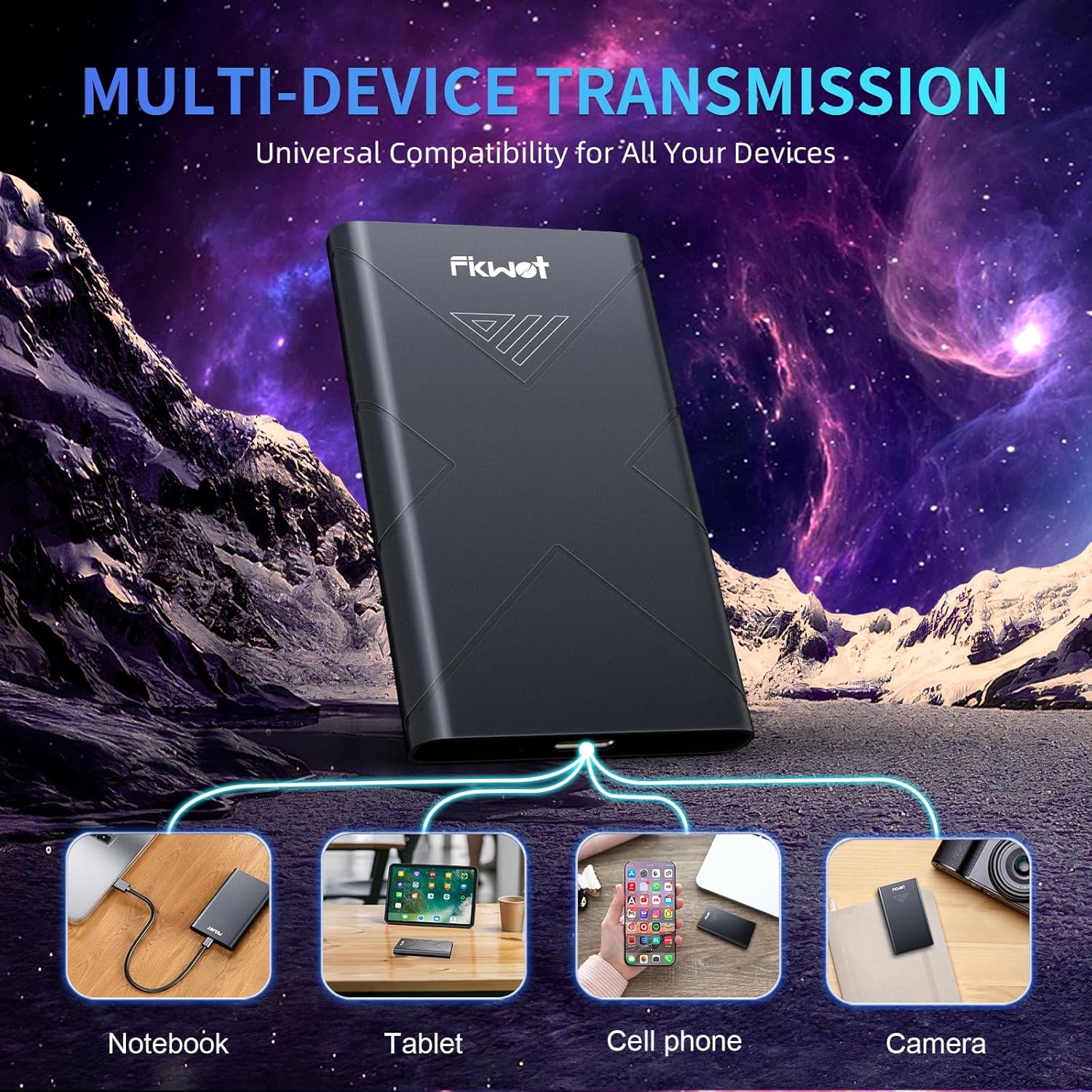 4TB External SSD, Portable SSD, Up to 2000MB/s, USB 3.2 Gen2x2 External Solid State Drives, Compatible with Smart TV, PS5/PS4(Pro), iPhone 15, Xbox, Mac & Windows and Other Devices(FP80)