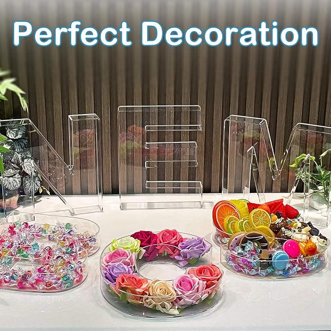 10" X Clear Acrylic Letter Charcuterie Board Box, Reusable Fillable Decorative - Image 8