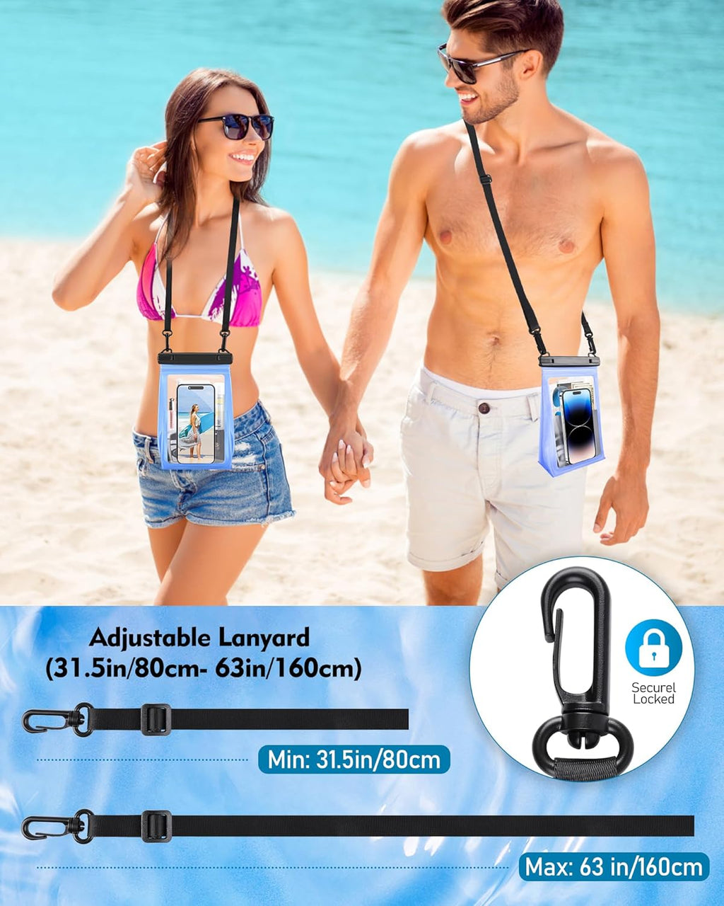 Large Waterproof Phone Pouch, Floating Dry Bag for iPhone 15 14 13 12 11 Pro Max Galaxy S22 S21 Waterproof Bag Sunscreen Glasses Storage Universal Dry Pouch for Swimming Rafting Boating