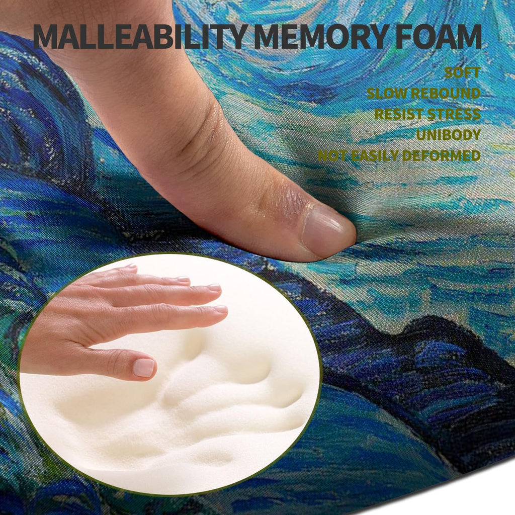 Hokafenle Ergonomic Mouse Pad Wrist Support, Terraced Slope Carpal Tunnel Wrist Pad for Mouse with Unibody Memory Foam, Wrist Rest Pain Relief Mousepad (Starry Night, 11.8x7.9 in)