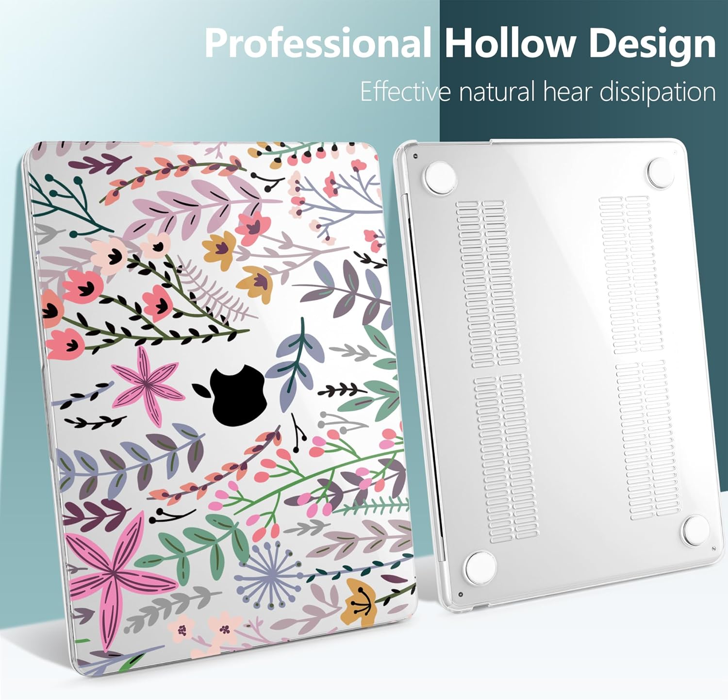 TWOLSKOO for M4 MacBook Air 13.6 inch Case 2025-2022 Release M4 A3240 M3 A3113 M2 A2681, Plastic Hard Shell & Screen Protector & Keyboard Cover & Trackpad Film, Tiny Flower