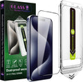 [2-Pack Ultra HD Clear Screen Protector for iPhone 15 Pro (6.1-Inch),9H Tempered Glass,Full Coverage,Anti-Fingerprint,Auto Dust Removal,Bubble-Free,Easy Installation