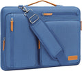 MOSISO 360 Protective Laptop Shoulder Bag,15-15.6 inch Computer Bags Compatible with MacBook Pro 16 inch, HP, Dell, Lenovo, Asus Notebook,Side Open Messenger Bag with 4 Zipper Pockets, Cadet Blue