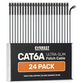 Everest Ultra Slim Cat6a Ethernet Patch Cables 2ft Black by EverestMediaSolutions