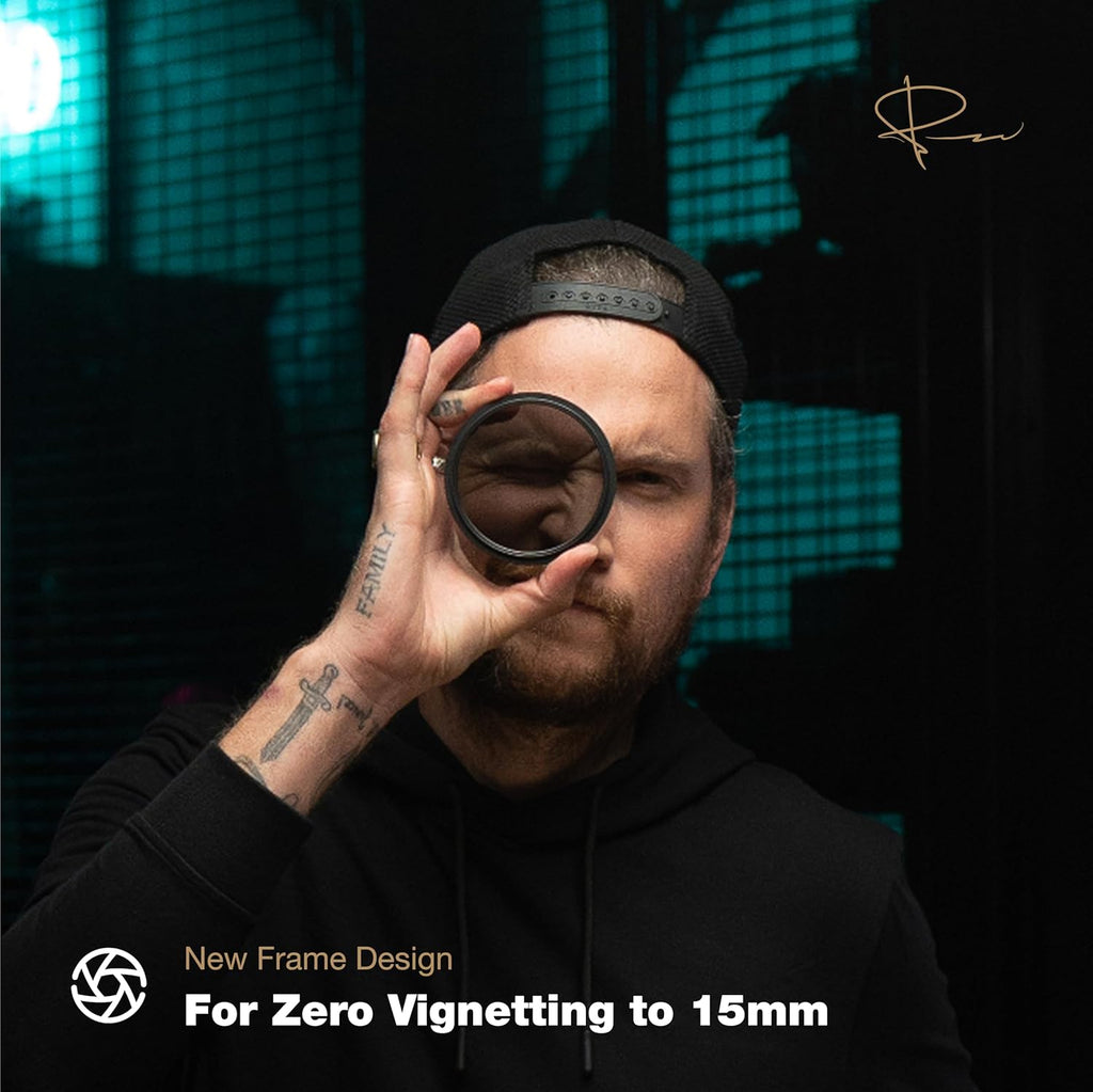 PolarPro 95mm Peter McKinnon VND Camera Filter - 2-5 Stop Variable Neutral Density Lens Filter for DSLR/Mirrorless Professional Video – PMVND Signature Edition II for Cinematic Shutter Speed Control