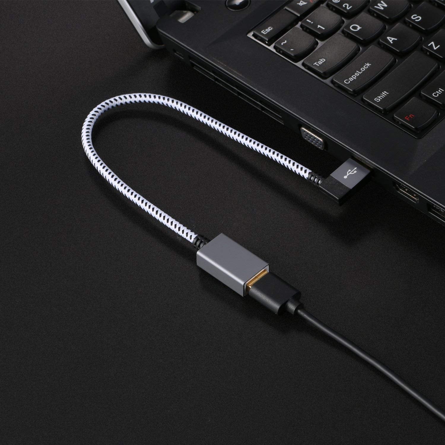 CableCreation Short USB 3.0 Extension Cable 1FT, Left Angle USB Male to Female Extender Cord, 90 Degree USB 3.0 for VR, PlayStation, Xbox, Keyboard, Space Gray 0.3M